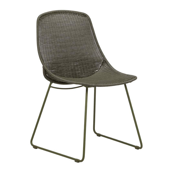 Granada Scoop Closed Weave Dining Chair - Moss