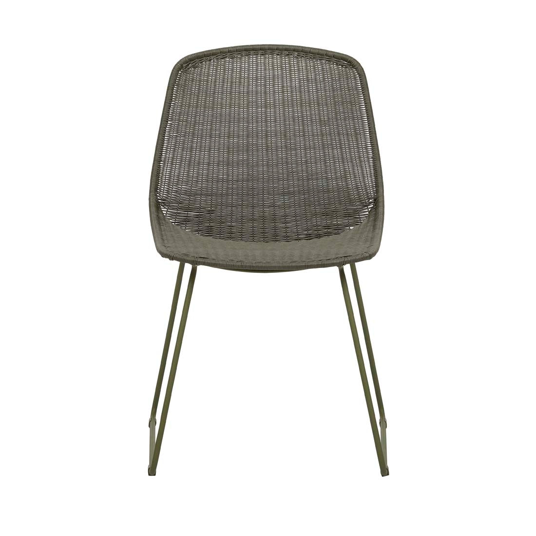 Granada Scoop Closed Weave Dining Chair - Moss