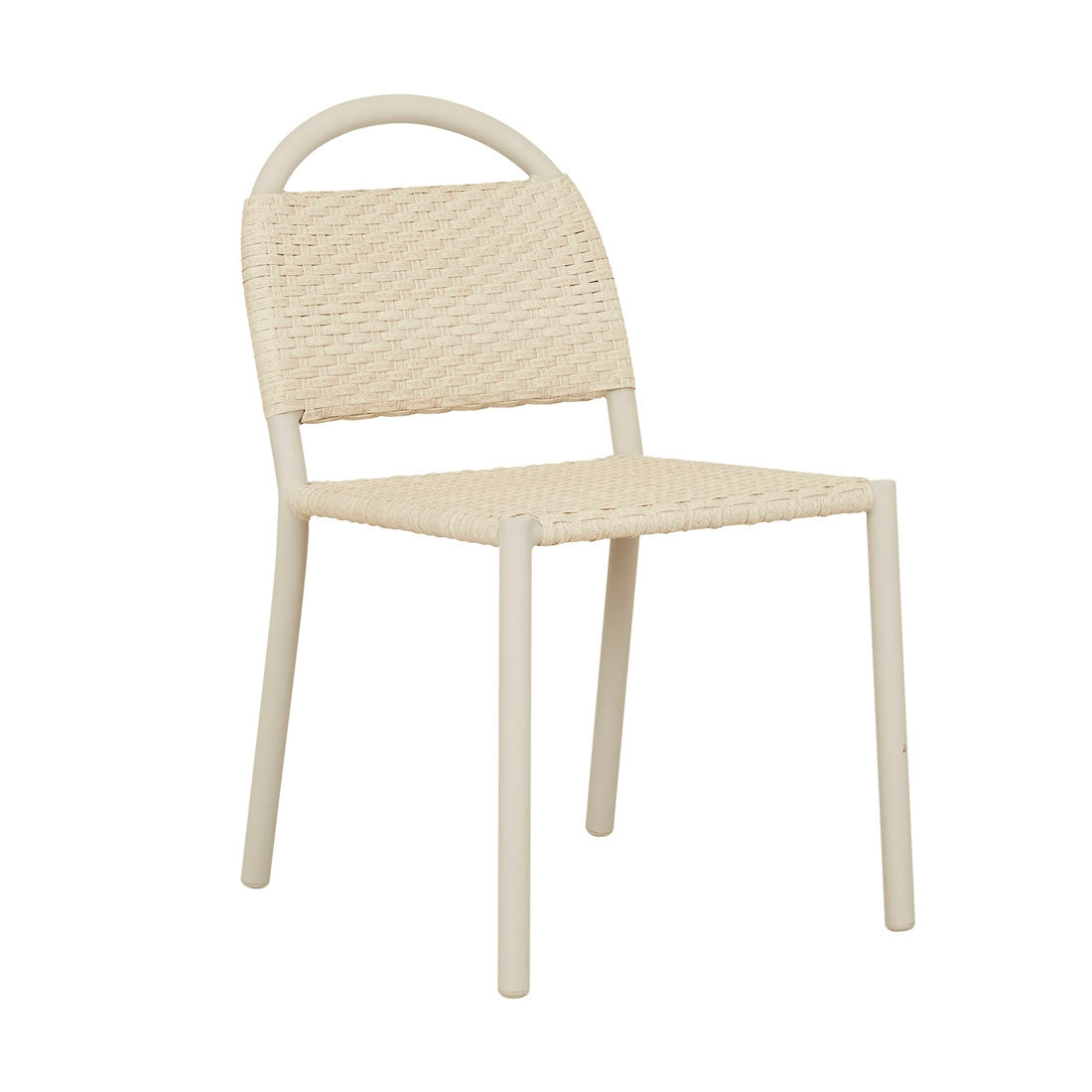 Jules Woven Outdoor Dining Chair - Shell - Linen Metal