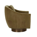 Kennedy Curve Occasional Chair - Soft Moss Velvet - Antique Brass