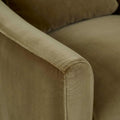 Kennedy Curve Occasional Chair - Soft Moss Velvet - Antique Brass