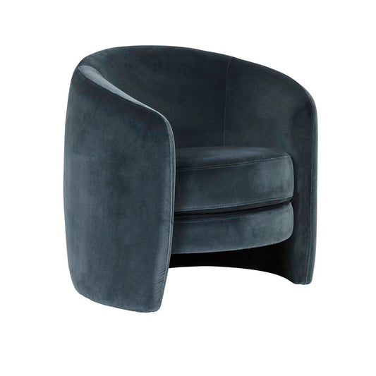 Kennedy Tenner Occasional Chair - Blue Charcoal Velvet