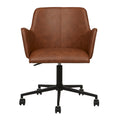 Lennox Office Chair - VINTAGE TAN PU - Black