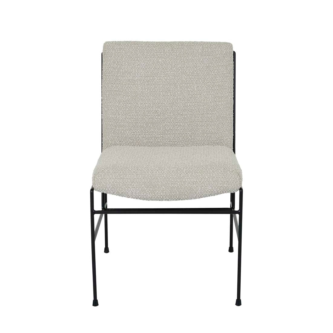 Penn Dining Chair - Taupe Boucle - Black Metal