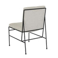 Penn Dining Chair - Taupe Boucle - Black Metal