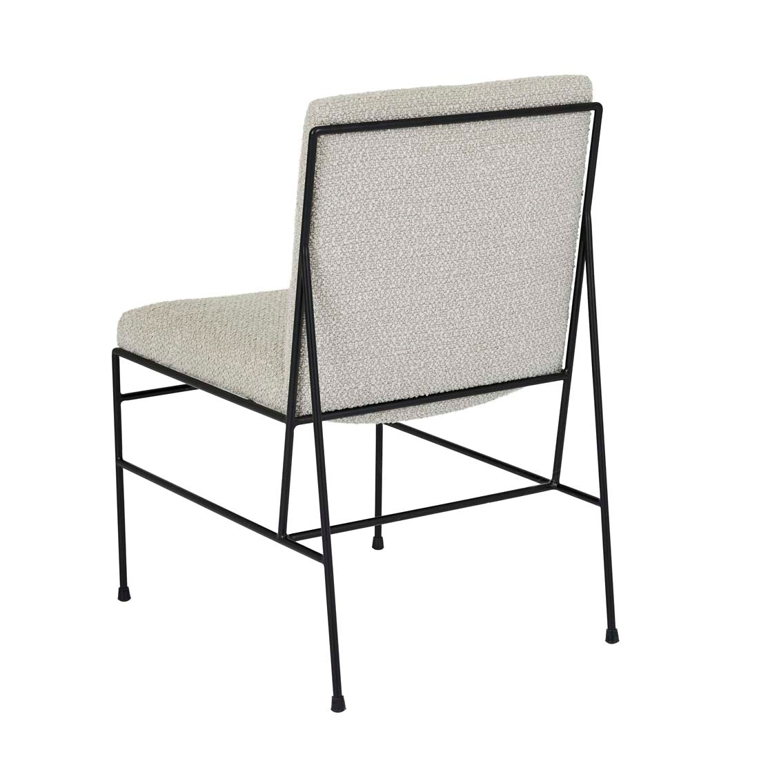 Penn Dining Chair - Taupe Boucle - Black Metal