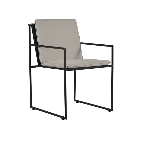 Pier Sleigh Dining Armchair - Black - Light Grey