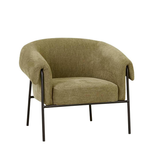 Sid Occasional Chair - Copeland Olive - Black Metal