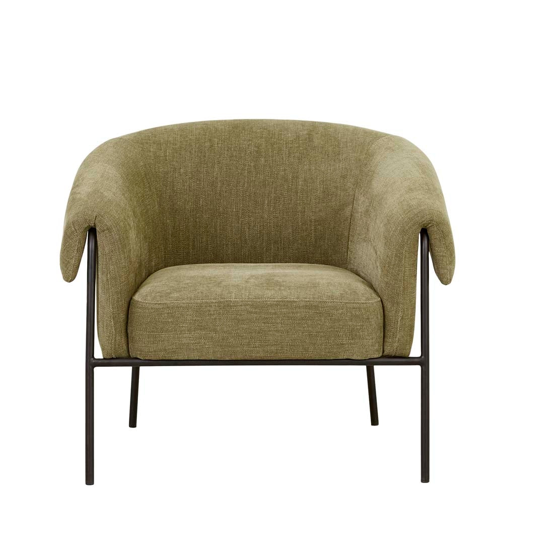 Sid Occasional Chair - Copeland Olive - Black Metal