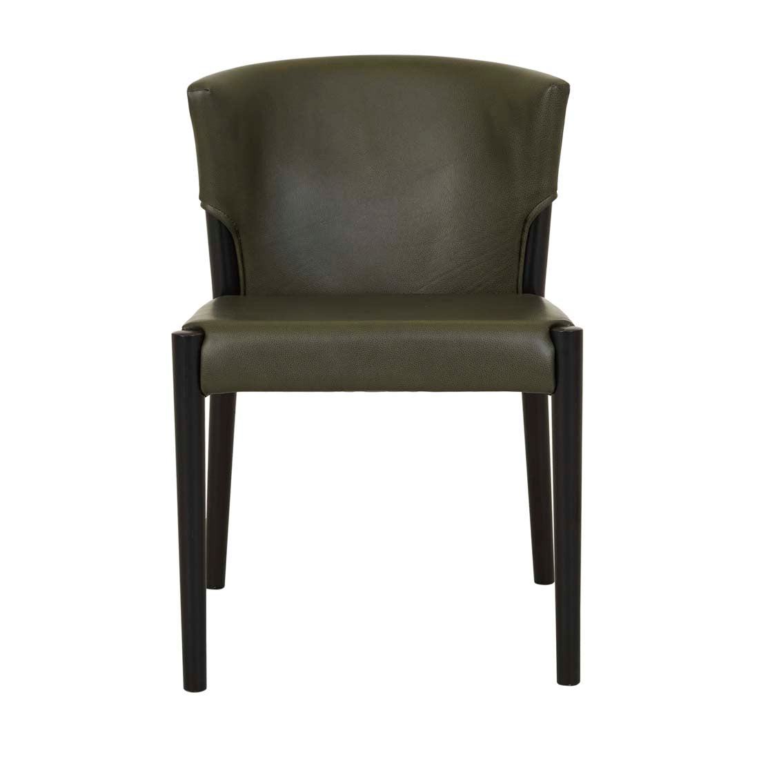 Sketch Ronda Upholstered Dining Chair - Kale Leather - Black Onyx