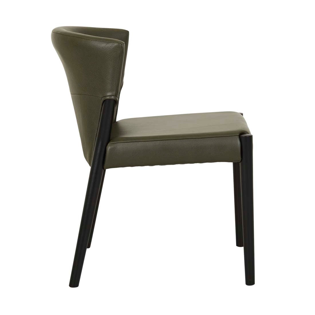 Sketch Ronda Upholstered Dining Chair - Kale Leather - Black Onyx