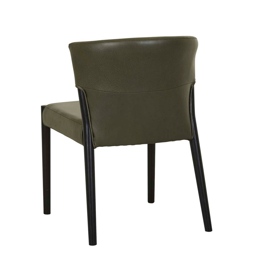 Sketch Ronda Upholstered Dining Chair - Kale Leather - Black Onyx