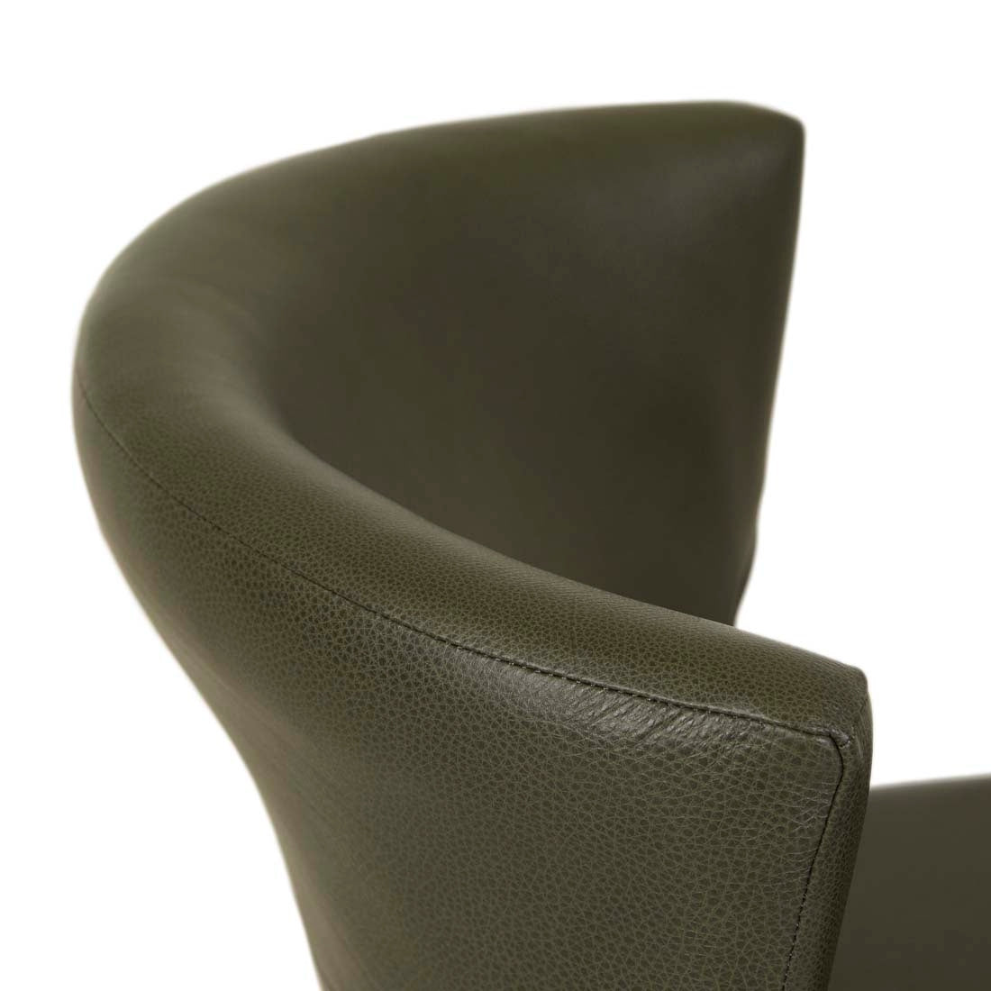 Sketch Ronda Upholstered Dining Chair - Kale Leather - Black Onyx