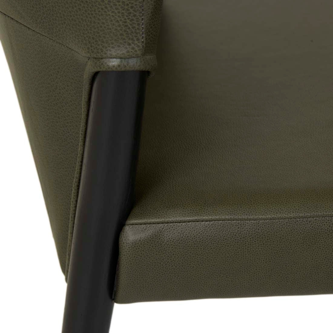 Sketch Ronda Upholstered Dining Chair - Kale Leather - Black Onyx