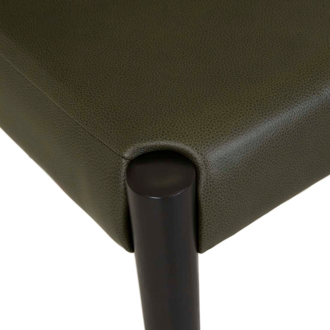 Sketch Ronda Upholstered Dining Chair - Kale Leather - Black Onyx