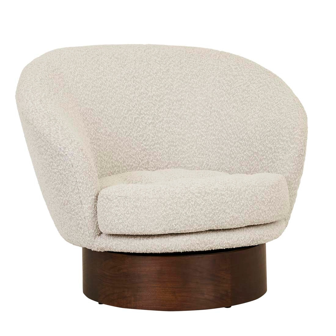 Trove Classic Occasional Chair - Ivory Boucle - Chestnut