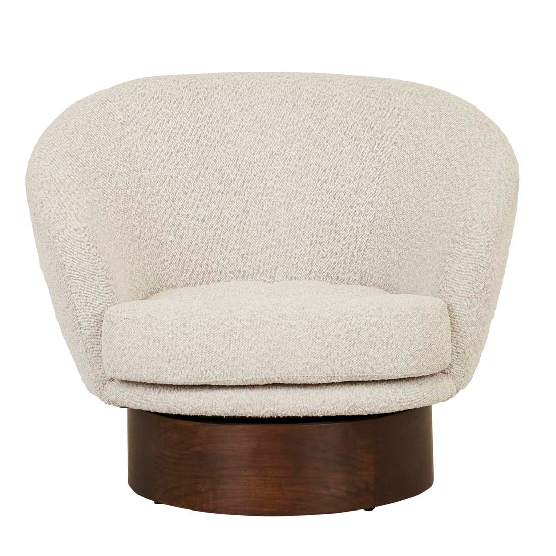 Trove Classic Occasional Chair - Ivory Boucle - Chestnut