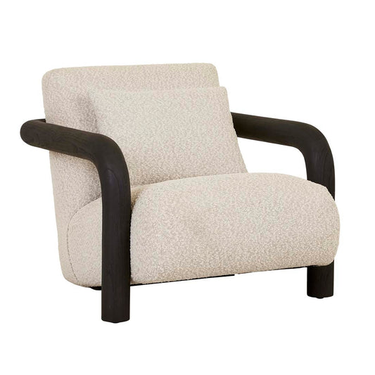 Trove Wrap Occasional Chair - Ivory Boucle - Black