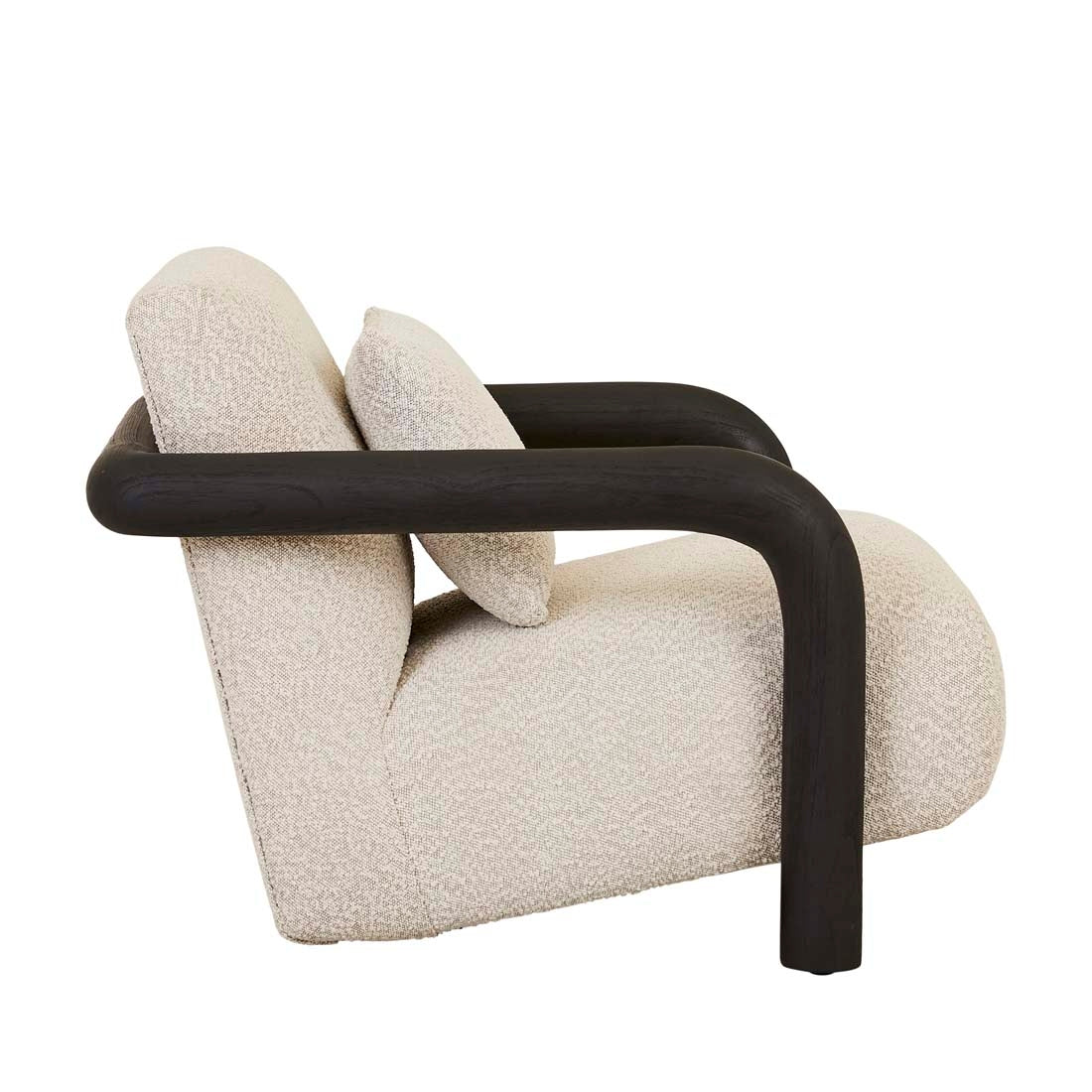 Trove Wrap Occasional Chair - Ivory Boucle - Black