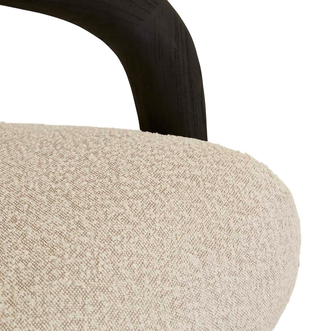 Trove Wrap Occasional Chair - Ivory Boucle - Black