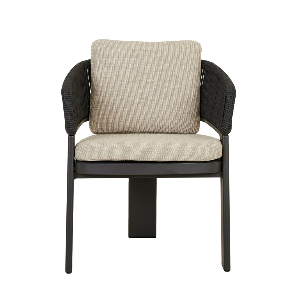 Valencia Rope Dining Armchair - Natural - Carbon Grey