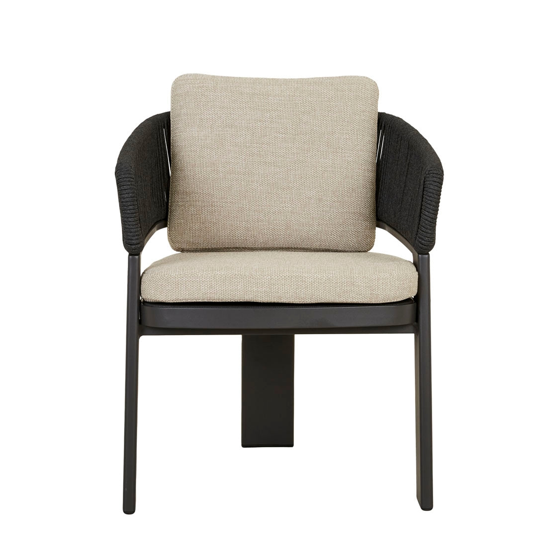 Valencia Rope Dining Armchair - Natural - Carbon Grey