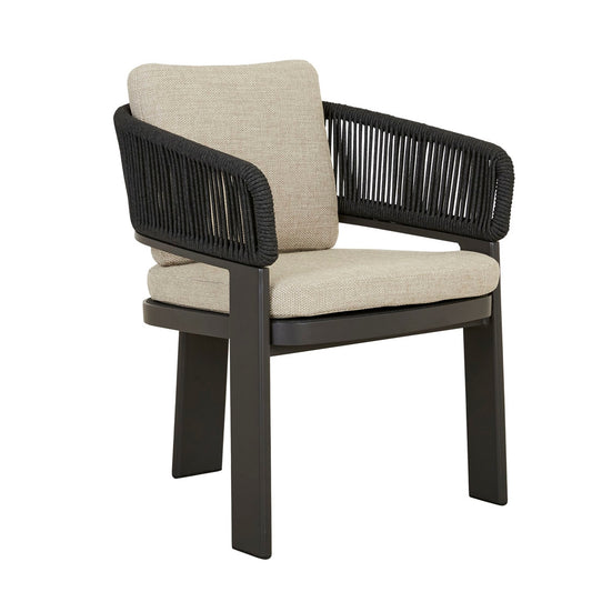 Valencia Rope Dining Armchair - Natural - Carbon Grey