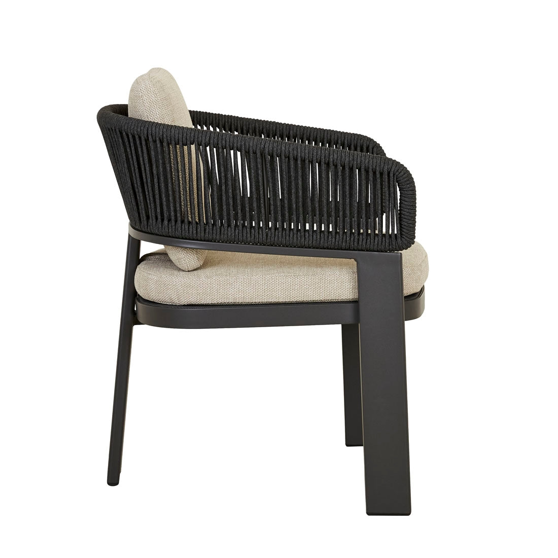 Valencia Rope Dining Armchair - Natural - Carbon Grey