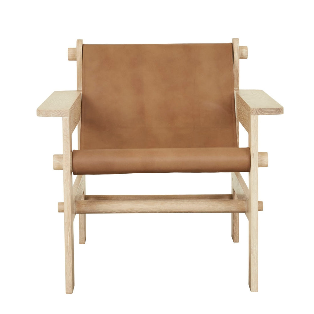 Vista Occasional Chair - Vintage Caramel - Natural Oak