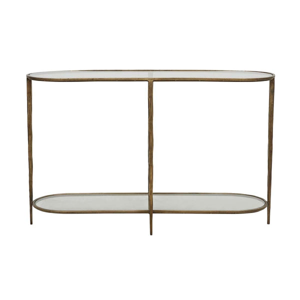 Amelie Oval Console - Antique Brass