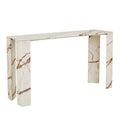 Atlas Slab Console Table - Brown Vein Marble