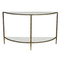 Celeste Crimp Console - White Marble - Antique Brass