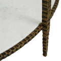 Celeste Crimp Console - White Marble - Antique Brass