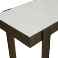 Verona Etch Marble Console - White Marble - Antique Brass