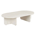 Amara Curve Oval Coffee Table - Natural Travertine