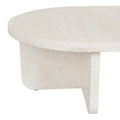 Amara Curve Oval Coffee Table - Natural Travertine