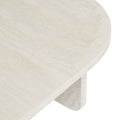 Amara Curve Oval Coffee Table - Natural Travertine