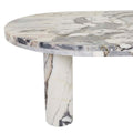 Amara Round Leg Oval Coffee Table - Natural Ocean Marble