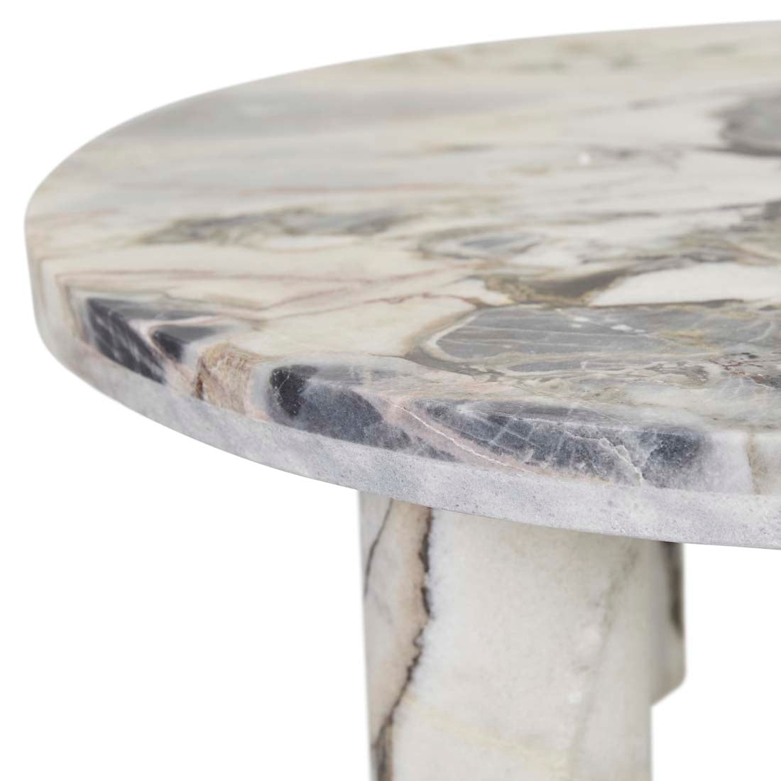 Amara Round Leg Oval Coffee Table - Natural Ocean Marble