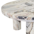 Amara Round Leg Oval Coffee Table - Natural Ocean Marble