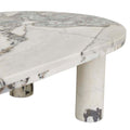 Amara Round Leg Oval Coffee Table - Natural Ocean Marble