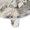 Amara Round Leg Oval Coffee Table - Natural Ocean Marble