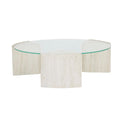 Atlas Ensemble Round Coffee Table - Natural Travertine