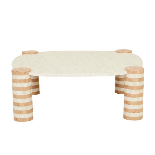 Zafina Ribbon Coffee Table - Natural - Nude Stripe