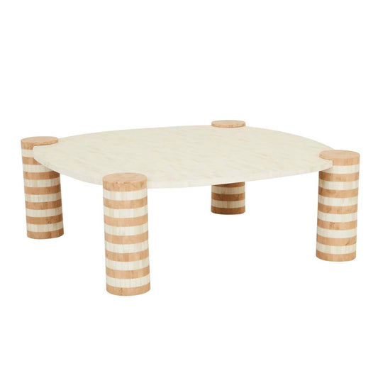 Zafina Ribbon Coffee Table - Natural - Nude Stripe