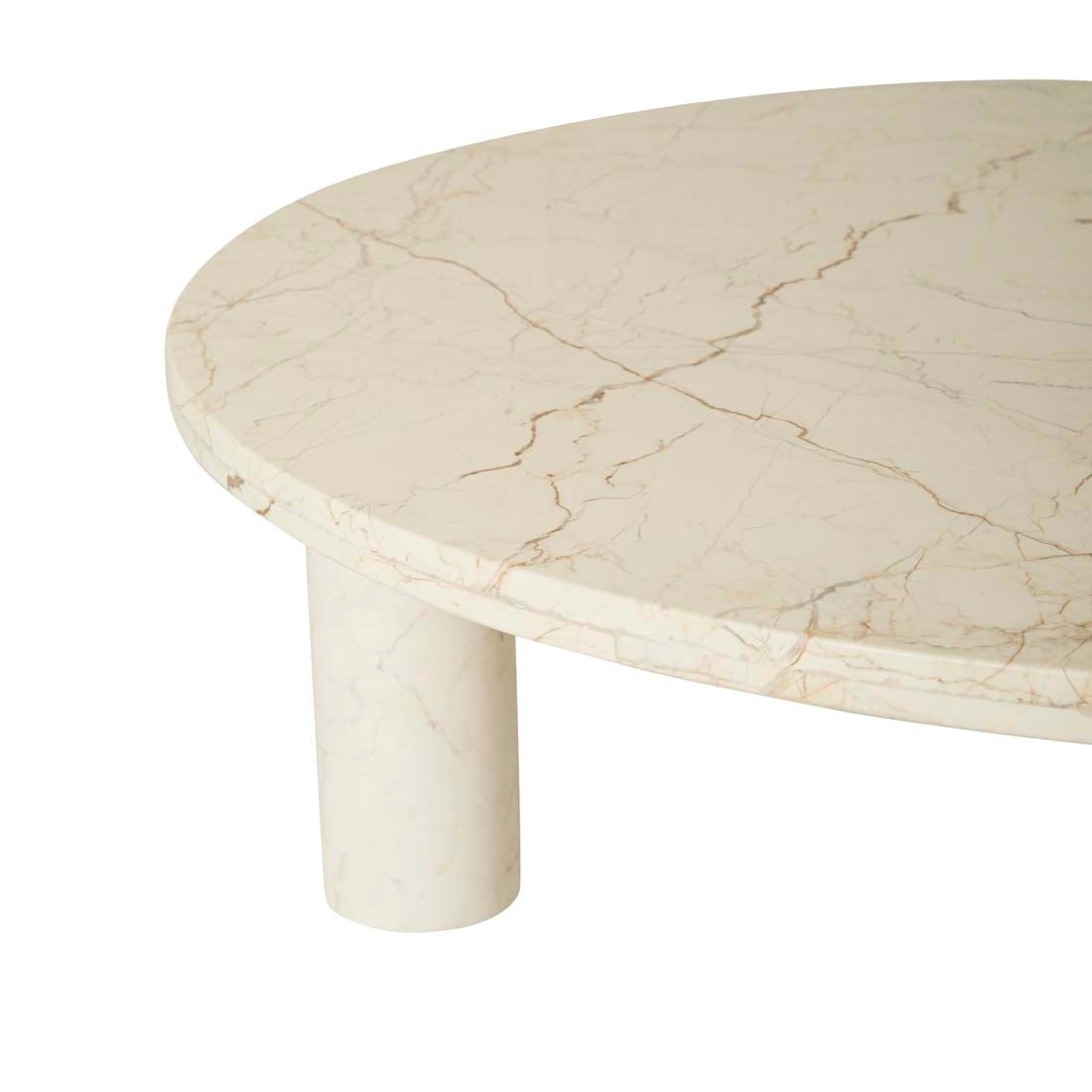 Amara Round Leg Coffee Table - Brown Vein Marble