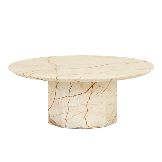 Atlas Decagon Coffee Table - Matt Brown Vein Marble