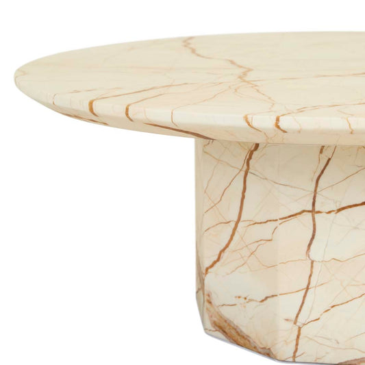 Atlas Decagon Coffee Table - Matt Brown Vein Marble