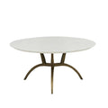 Verona Crescent Coffee Table - White Marble - Antique Brass