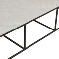 Baxter Platform Marble Coffee Table - Matt White Marble - Black Metal